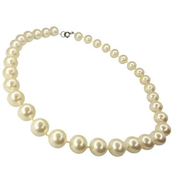 Champagne Pearl Choker Necklace 16” Classic Grannycore Girlcore Wedding - Picture 6 of 10